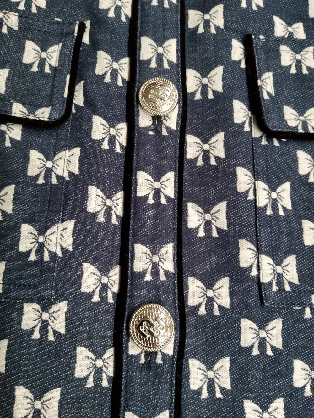 Maje Renatila Bow-Print Organic Cotton Mini Dress Size 36 - Picture 7 of 16